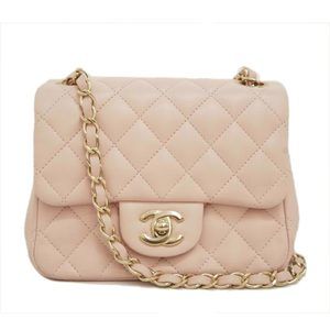 CHANEL Matelasse Mini Flap Bag Pink
